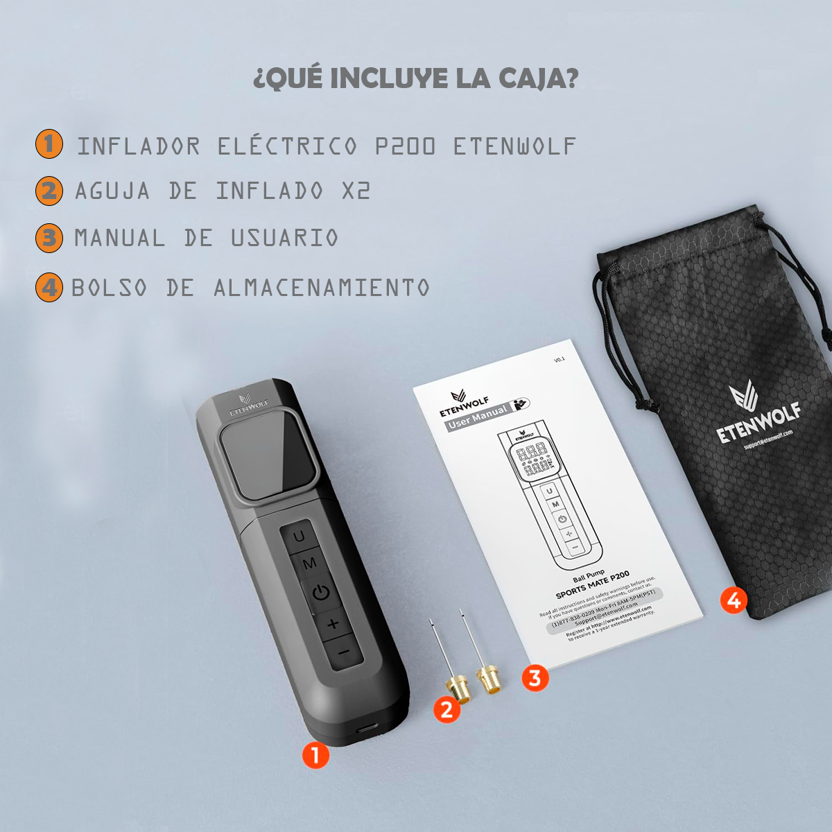 Inflador eléctrico ETENWOLF P200